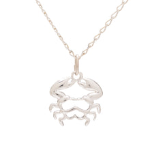 Cargar imagen en el visor de la galería, Collar de Plata de Ley con colgante del signo del zodiaco de cancer