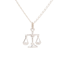 Cargar imagen en el visor de la galería, Collar de Plata de Ley con colgante del signo del zodiaco de libra