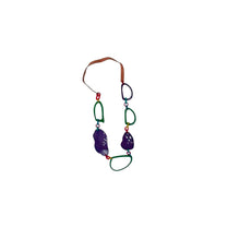 Cargar imagen en el visor de la galería, Collar resina largo con cuero