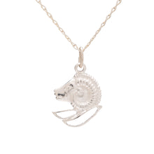 Cargar imagen en el visor de la galería, Collar de Plata de Ley con colgante del signo del zodiaco de aries
