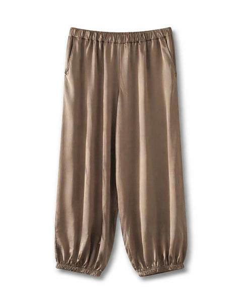 Pantalón bombacho seda color taupe