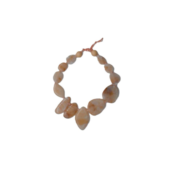 Collar corto resina beige imitación piedra 