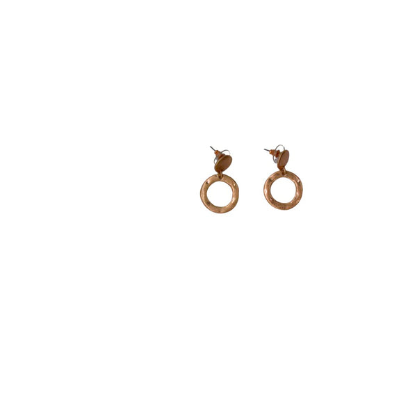Pendientes metal dorado largos aro frontal
