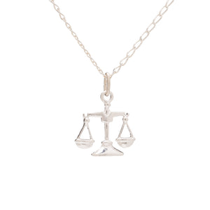 Collar de Plata de Ley con colgante del signo del zodiaco de libra