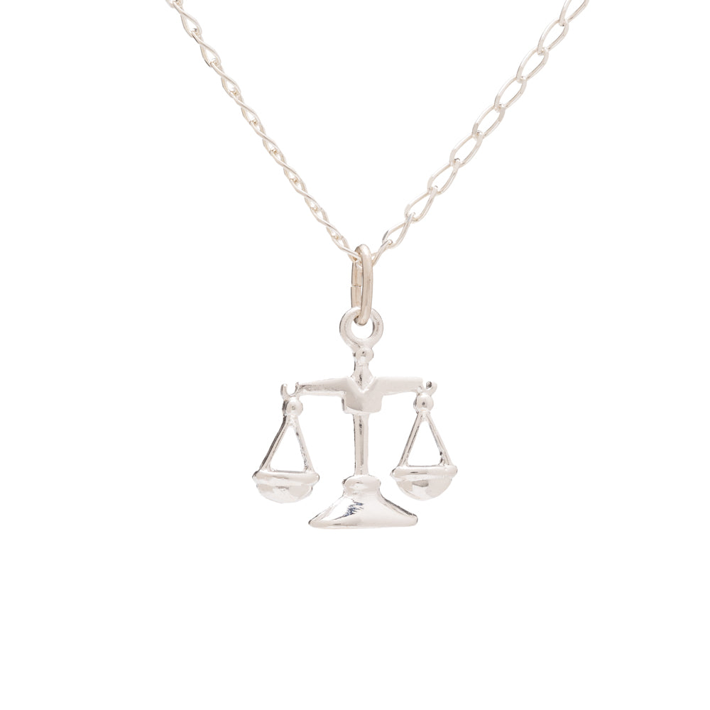 Collar de Plata de Ley con colgante del signo del zodiaco de libra