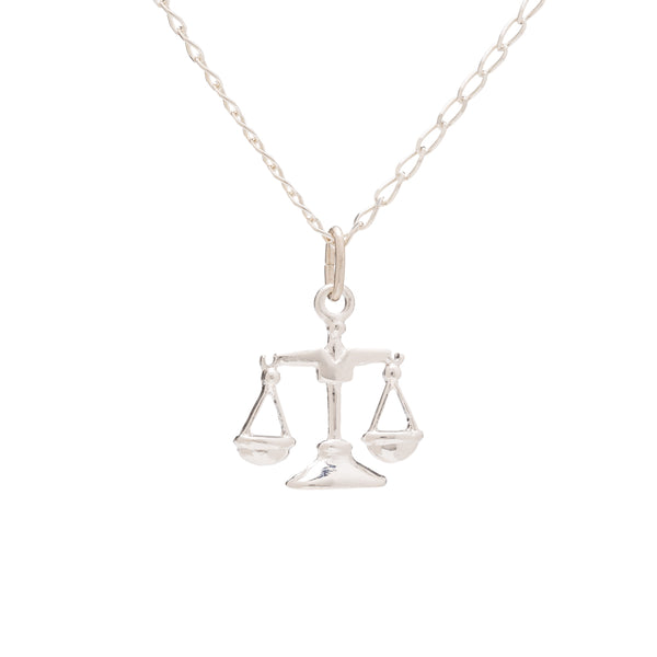 Collar de Plata de Ley con colgante del signo del zodiaco de libra
