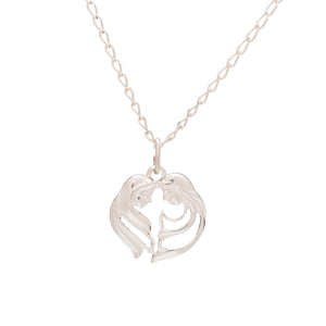 Collar de Plata de Ley con colgante del signo del zodiaco de géminis