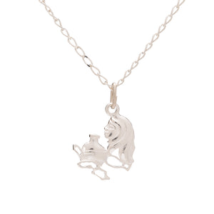 Collar de Plata de Ley con colgante del signo del zodiaco de acuario