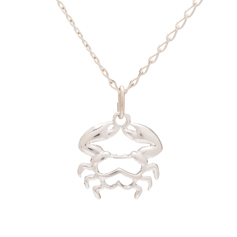 Collar de Plata de Ley con colgante del signo del zodiaco de cáncer