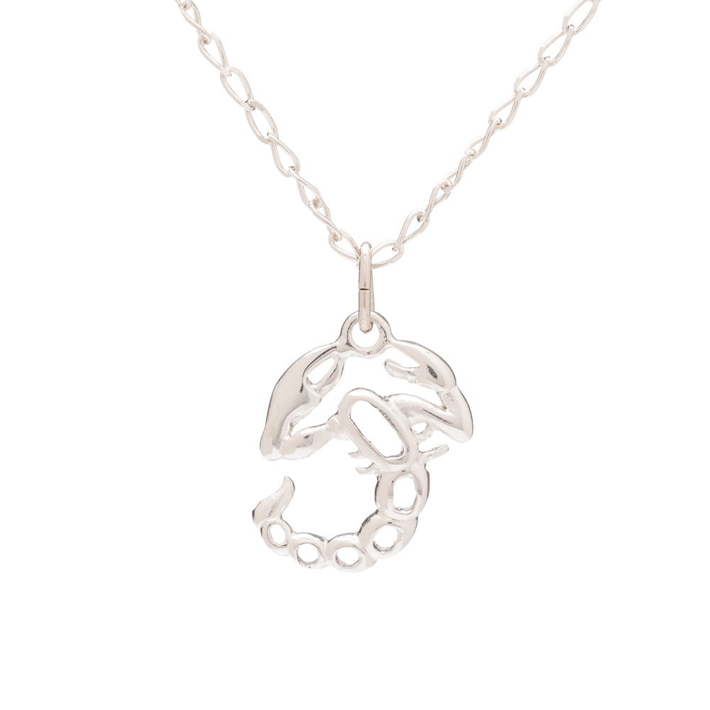 Collar de Plata de Ley con colgante del signo del zodiaco de escorpioo