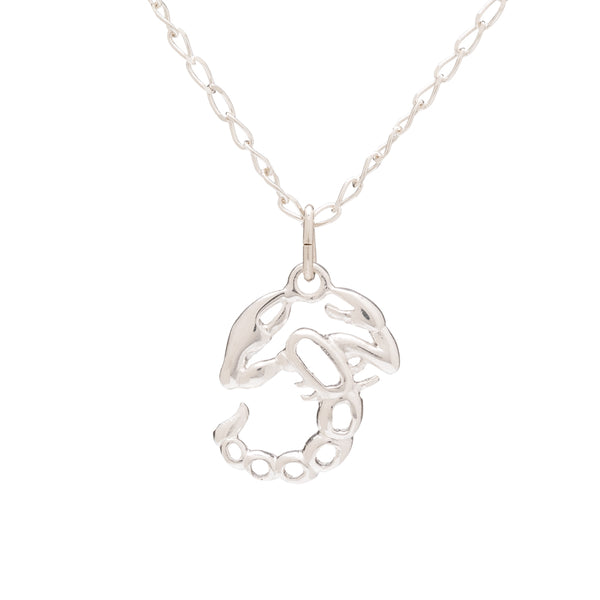 Collar de Plata de Ley con colgante del signo del zodiaco de escorpioo