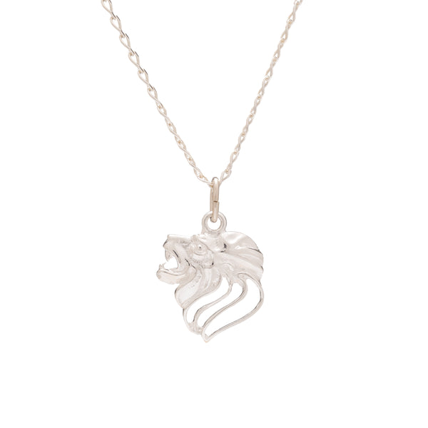 Collar de Plata de Ley con colgante del signo del zodiaco de leo