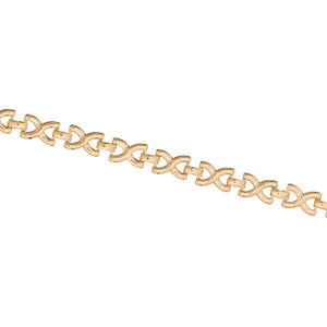 Pulsera bañada en oro de 18klt formada por eslabones en forma de X